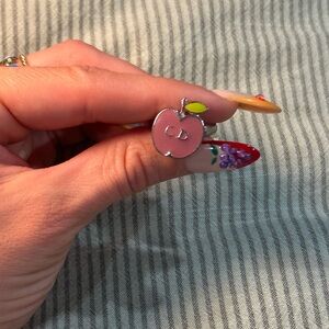 Christian Dior Pink Enamel Apple Ring